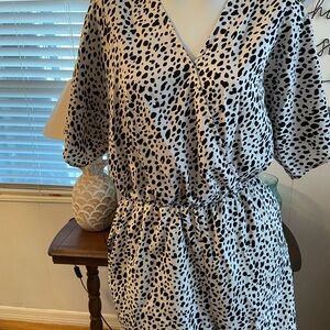 Stylish Black and White Polka Dot Dress